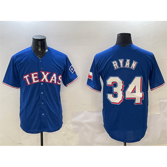 Texas Rangers #34 Nolan Ryan Royal JEROMEN Cool Base Stitched Jersey