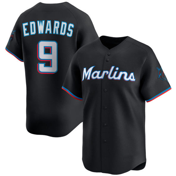 Miami Marlins #9 Xavier Edwards Black JEROMEN 2024 Alternate Limited Stitched Jersey