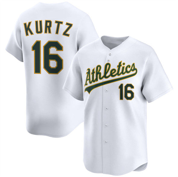 Oakland Athletics #16 Nick Kurtz White JEROMEN 2024 Home Limited Stitched Jersey