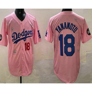 Los Angeles Dodgers #18 Yoshinobu Yamamoto Pink JEROMEN 2025 Tokyo Series Limited Jersey