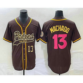 San Diego Padres #13 Manny Machado Number Brown JEROMEN NEW 2023 City Connect Cool Base Stitched Jersey