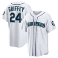 Seattle Mariners #24 Ken Griffey Jr. White JEROMEN Home Replica Jersey