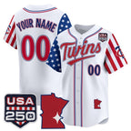 Custom Minnesota Twins America 250 Edition Vapor Premier Limited White JEROMEN Stitched Jerseys
