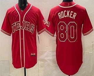 Texas Rangers #80 Kumar Rocker Red JEROMEN 2026 City Connect Stadium Jersey