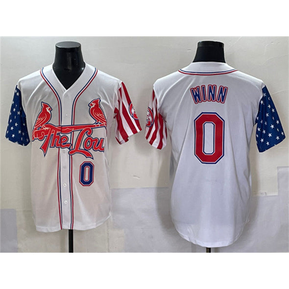 St. Louis Cardinals #0 Masyn Winn White JEROMEN Independence Day Vapor Premier Limited Stitched Jersey