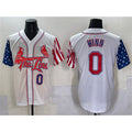 St. Louis Cardinals #0 Masyn Winn White JEROMEN Independence Day Vapor Premier Limited Stitched Jersey