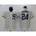 Chicago White Sox #24 Yasmani Grandal 2021 Cream JEROMEN Navy Field of Dreams Name Flex Base Stitched Jersey