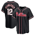 Philadelphia Phillies #12 Kyle Schwarber Fashion Black JEROMEN Out Stitched Jersey
