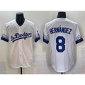 Los Angeles Dodgers #8 Enrique Hern¨¢ndez White JEROMEN City Connect Cool Base Stitched Jersey