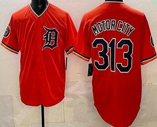 Detroit Tigers #313 Motor City Orange JEROMEN Limited Jersey