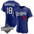 Los Angeles Dodgers #18 Yoshinobu Yamamoto Royal JEROMEN 2025 World Series Limited Stitched Jersey