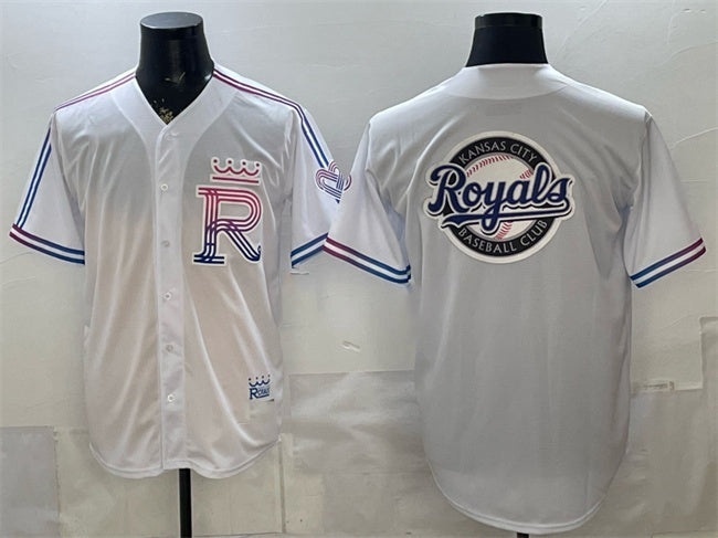Kansas City Royals Team Big Logo White JEROMEN 2026 City Connect Stadium Stitched Jersey
