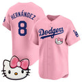 Los Angeles Dodgers #8 Enrique Hernandez Pink JEROMEN 2025 Hello Kitty Vapor Limited Stitched Jersey