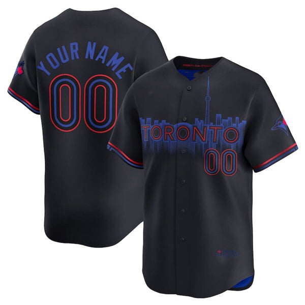 Custom Toronto Blue Jays Active Player Black JEROMEN 2024 City Connect Limited Stitched Jersey