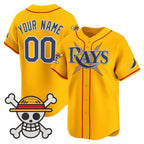 Custom Tampa Bay Rays x One Piece Gold JEROMEN Vapor Premier Limited Jersey - Stitched