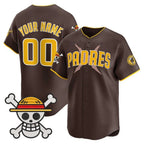 Custom San Diego Padres x One Piece Brown JEROMEN Vapor Premier Limited Jersey - Stitched
