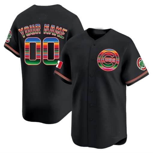 Custom Chicago Cubs Mexico Vapor Premier Limited Jersey ¨C Black JEROMEN