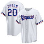 Texas Rangers #20 Ezequiel Duran White JEROMEN Home Replica Jersey