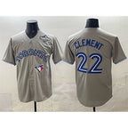 Toronto Blue Jays #22 Ernie Clement Grey JEROMEN 2025 World Series Cool Base Stitched Jersey