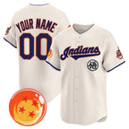 Custom Cleveland Indians x Dragon Ball Cream JEROMEN Vapor Premier Limited Jersey - All Stitched