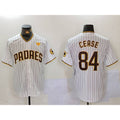San Diego Padres #84 Dylan Cease White JEROMEN Team Logo With PS Patch Stitched Cool Base Jersey