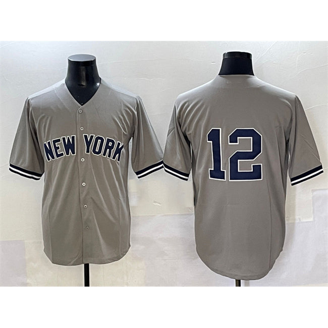 New York Yankees #12 Trent Grisham Grey JEROMEN Cool Base Stitched Jersey