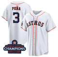 Houston Astros #3 Jeremy Pena White JEROMEN 2022 World Series Champions Cool Base Stitched Jersey