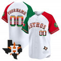 Custom Houston Astros Mexico Texas White JEROMEN Patch Vapor Premier Limited Jersey ¨C Alternate