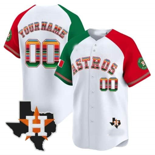 Custom Houston Astros Mexico Texas White JEROMEN Patch Vapor Premier Limited Jersey ¨C Alternate
