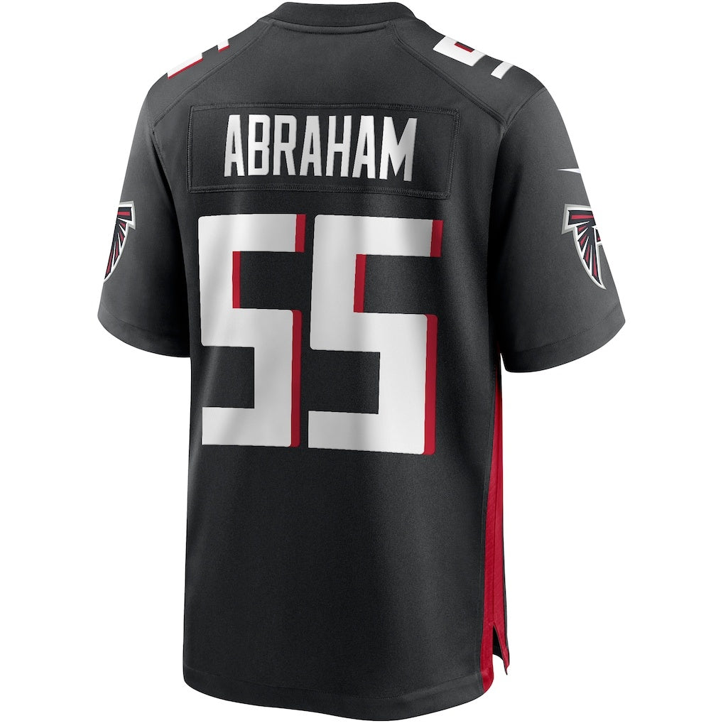 A.Falcons #55 John Abraham Black JEROMEN Game Retired Player Jersey