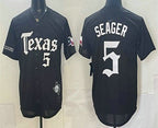 Texas Rangers #5 Corey Seager Black JEROMEN Gothic Mexico 2025 Vapor Premier Limited Jersey