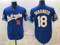 Los Angeles Dodgers #18 Yoshinobu Yamamoto Royal JEROMEN 2026 Gold Collection 9x & B2B Champs Patch Stitched Jersey