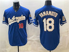 Los Angeles Dodgers #18 Yoshinobu Yamamoto Royal JEROMEN 2026 Gold Collection 9x & B2B Champs Patch Stitched Jersey