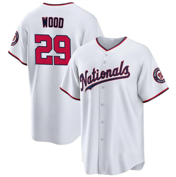 Washington Nationals #29 James Wood White JEROMEN 2024 Home Limited Stitched Jersey