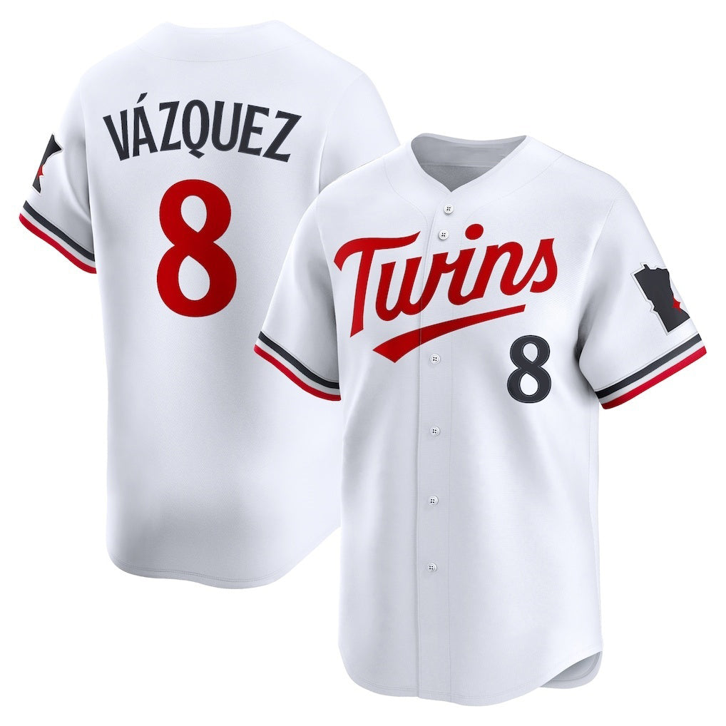Minnesota Twins #8 Christian V¨¢zquez White JEROMEN Home Limited Jersey