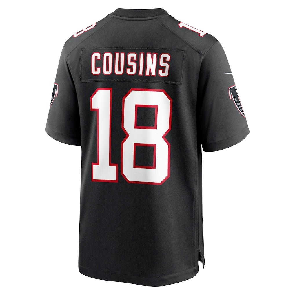 A.Falcons #18 Kirk Cousins Black JEROMEN Alternate Game Player Jersey