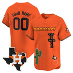Custom Houston Astros Cactus Jack Patch Vapor Premier Limited Jersey V9 ¨C Orange JEROMEN