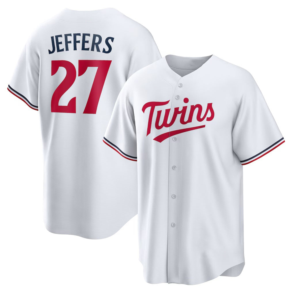 Minnesota Twins #27 Ryan Jeffers White JEROMEN Home Replica Player Jersey