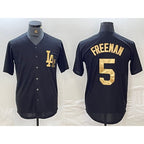 Los Angeles Dodgers #5 Freddie Freeman Black Gold JEROMEN Cool Base Stitched Jersey