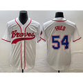 Atlanta Braves #54 Max Fried White JEROMEN Cool Base With Patch Stitched Jersey
