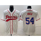 Atlanta Braves #54 Max Fried White JEROMEN Cool Base With Patch Stitched Jersey