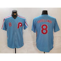 Philadelphia Phillies #8 Nick Castellanos Number Light Blue JEROMEN Cooperstown Cool Base Jersey