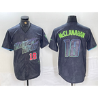 Tampa Bay Rays #18 Shane McClanahan Number Charcoal JEROMEN 2024 City Connect Limited Stitched Jerseys