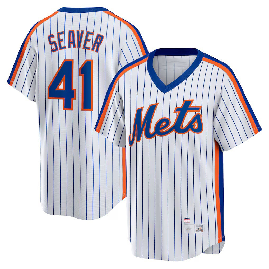 New York Mets #41 Tom Seaver White JEROMEN Home Cooperstown Collection Player Jersey