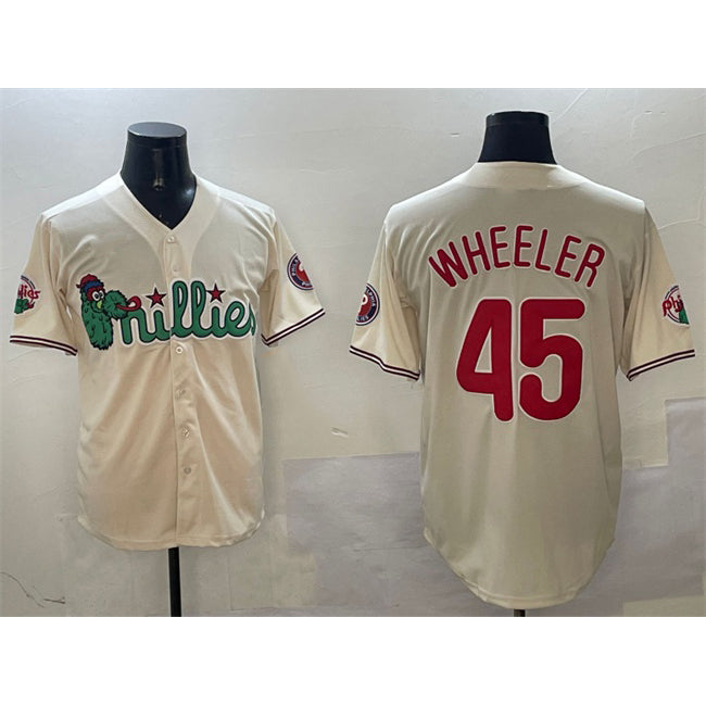 Philadelphia Phillies #45 Zack Wheeler Cream JEROMEN Phanatic Limited Stitched Jersey