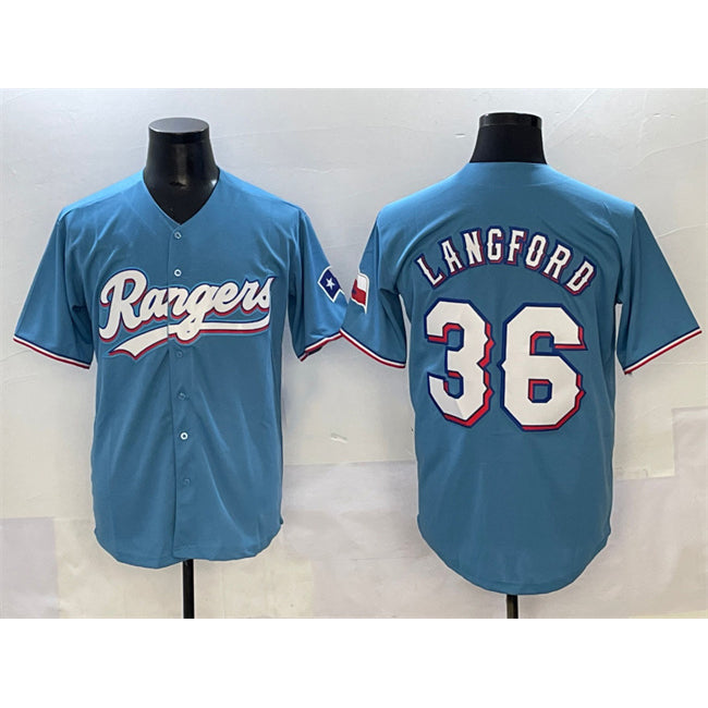 Texas Rangers #36 Wyatt Langford Blue JEROMEN Limited Stitched Jersey