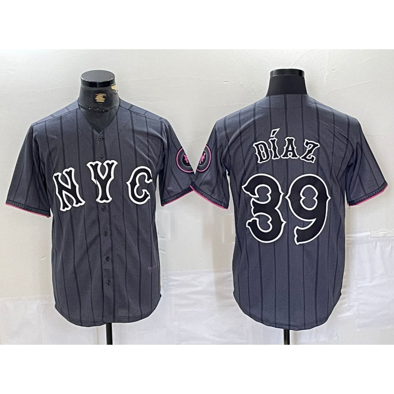New York Mets #39 Edwin Diaz Gray JEROMEN 2024 City Connect Cool Base Jersey 2