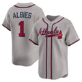 Atlanta Braves #1 Ozzie Albies Gray JEROMEN Road Limited Player Jersey
