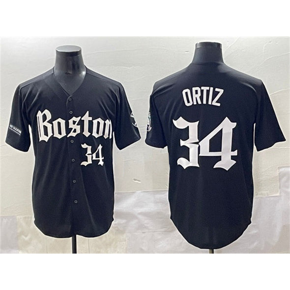 Boston Red Sox #34 David Ortiz Black JEROMEN Gothic Vapor Limited Stitched Jersey