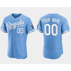 Custom Kansas City Royals JEROMEN ACTIVE PLAYER Blue Flex Base Stitched Jersey